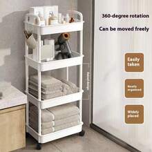 5 层/4 层/3 层 2 层轻质 PP 材质储物车,带 360° 旋转轮和滑动搁板 - 白色/黑色重型滚动储物架,适用于浴室、卧室、厨房、梳妆台 - 多功能搁架单元,易于使用(部分配件颜色随机) - 彩色 - 查看 3