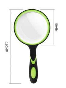 10 عدسة مكبرة يدوية للقراءة مع قطعة قماش تنظيف - عدسة مكبرة كبيرة بقطر 100 مم/4 بوصة مع مقبض ناعم مضاد للانزلاق، مناسبة لكبار السن لقراءة الكتب/الصحف والطلاب للتعلم/استكشاف الطبيعة كهواية