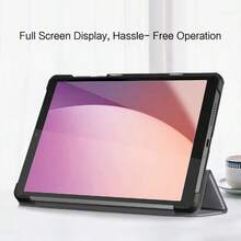 适用于 Tab M8 第四代 8.0 英寸 2023 款 Gen 4 TB-300FU TB-300XU 的智能折叠支架 PU 皮革保护套，平板电脑保护壳，硬塑料后盖 - 灰色 - 查看 8