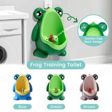 1 件装可爱青蛙如厕训练小便器男孩带趣味瞄准目标，马桶小便训练器，儿童站立垂直小便婴幼儿