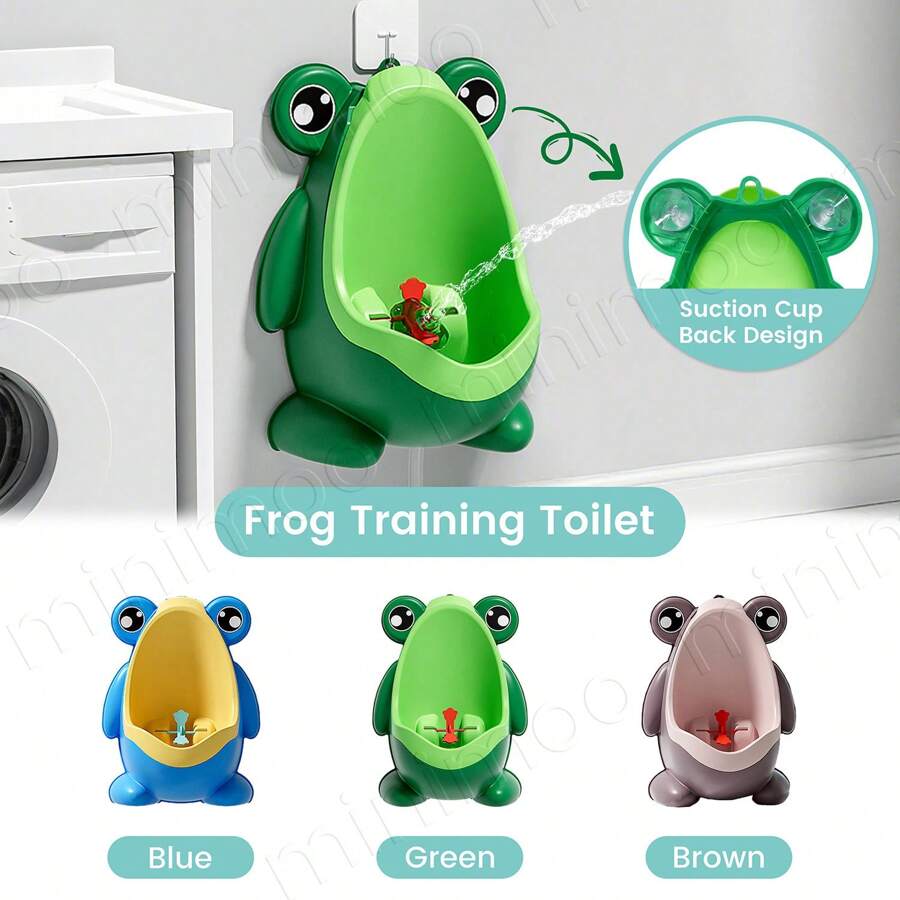 1 件装可爱青蛙如厕训练小便器男孩带趣味瞄准目标，马桶小便训练器，儿童站立垂直小便婴幼儿
