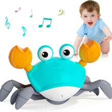 Crawling Crab Baby Toys, Magical Creature Toys, Baby Sensory Prone Toys 3 4 5 6 7 8 9 10 11 12-Year-Old Boys And Girls Learning To Crawl, 3-6 6-12 Years Old Toddlers Learning To Walk, Suitable For Children Over 36 Months Old - Blue-green - View 1