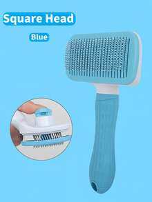 1 Pieza Peine de masaje y limpieza de pelo de perro y gato, peinado rápido, eliminación automática de cabello con un solo clic, peine de masaje para mascotas, limpieza de pelo cómoda, gatos y perros aman ser peinados y limpiados, alivia el estrés y mejora la salud del pelaje
