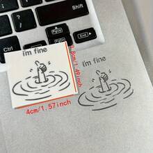 I'm Fine Feeling First DIY Metal Stickers, Funny Thumb Up Creative Stickers For Notebook, Laptop, Waterproof Phone Stickers