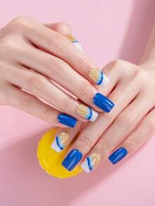 半固化凝胶指甲贴，果冻米色，16 片凝胶指甲贴，贴纸，需要紫外线照射，沙龙品质，持久