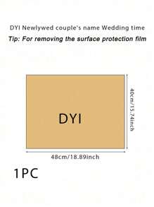 1pc 55 * 40 Cm Blank Acrylic Mirror Gold/Silver Wedding Sign, Bridal Shower Sign, Wedding Ceremony And Reception Sign, DIY Newlywed Couple Name, Wedding Date And Blessing Gift, Birthday, Graduation, Summer Beach, Back To School, Room Decor