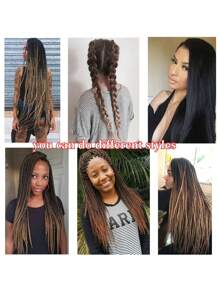 3 件 26 英寸预拉伸编织假发 - 防火光滑玉米辫编织，合成钩针接发，适合所有种族的男士和女士 - 黑色 - 查看 11