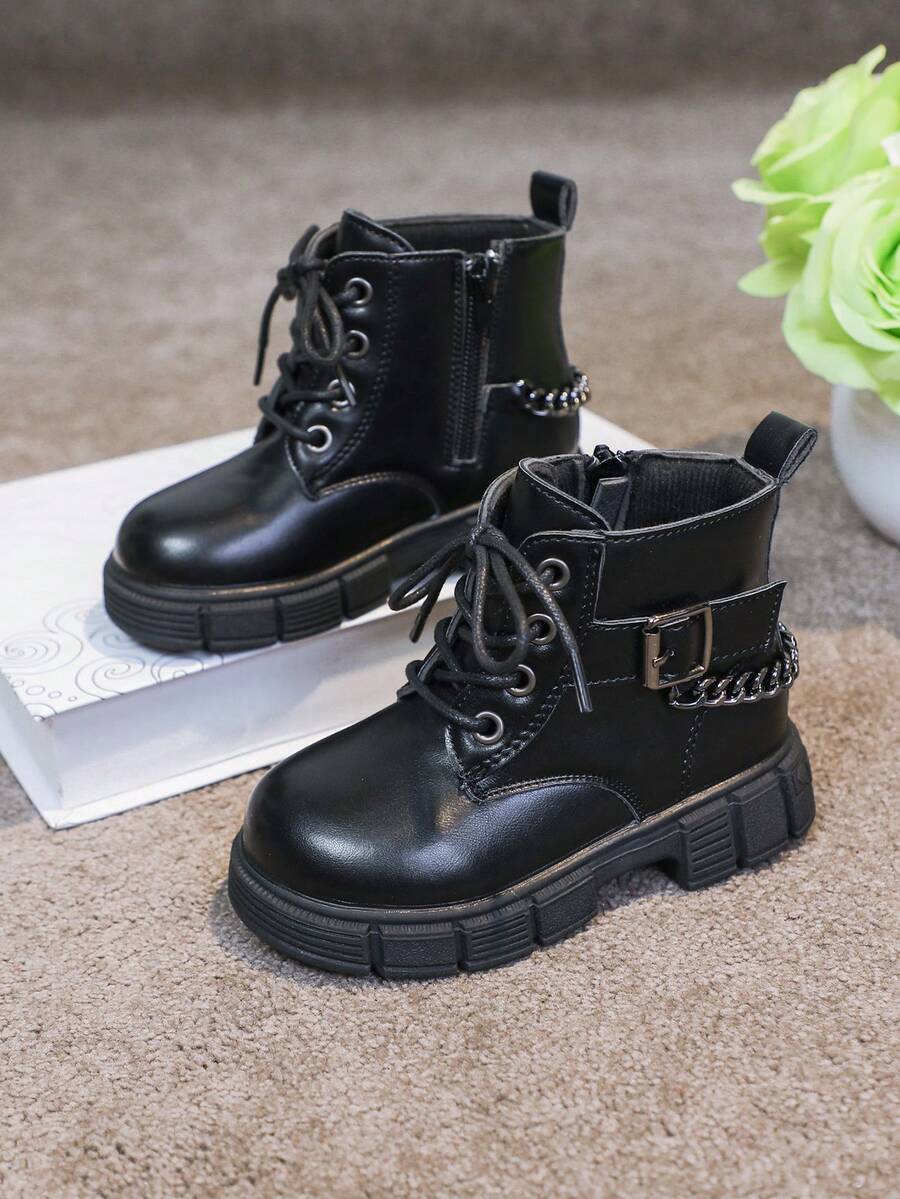 1 Paar modische und vielseitige Stiefel, britischer Stil Kleinkind Kurzstiefel, weiche Sohle rutschfest geeignet für Outdoor, Party, Reisen, Herbst/Winter