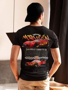 Set 2 Playeras Camisetas Pareja Novios Carros Real Duo Unisex Normal - Negro - Ver 3