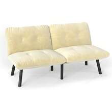 Chaise Lounges - Cream + Foam + Iron + Metal + Velvet + Foam - View 3