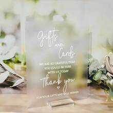 Gifts And Card Sign, Wedding Acrylic Sign, Wedding Acrylic Sign, Acrylic Modern Calligraphy Gift Sign Sign