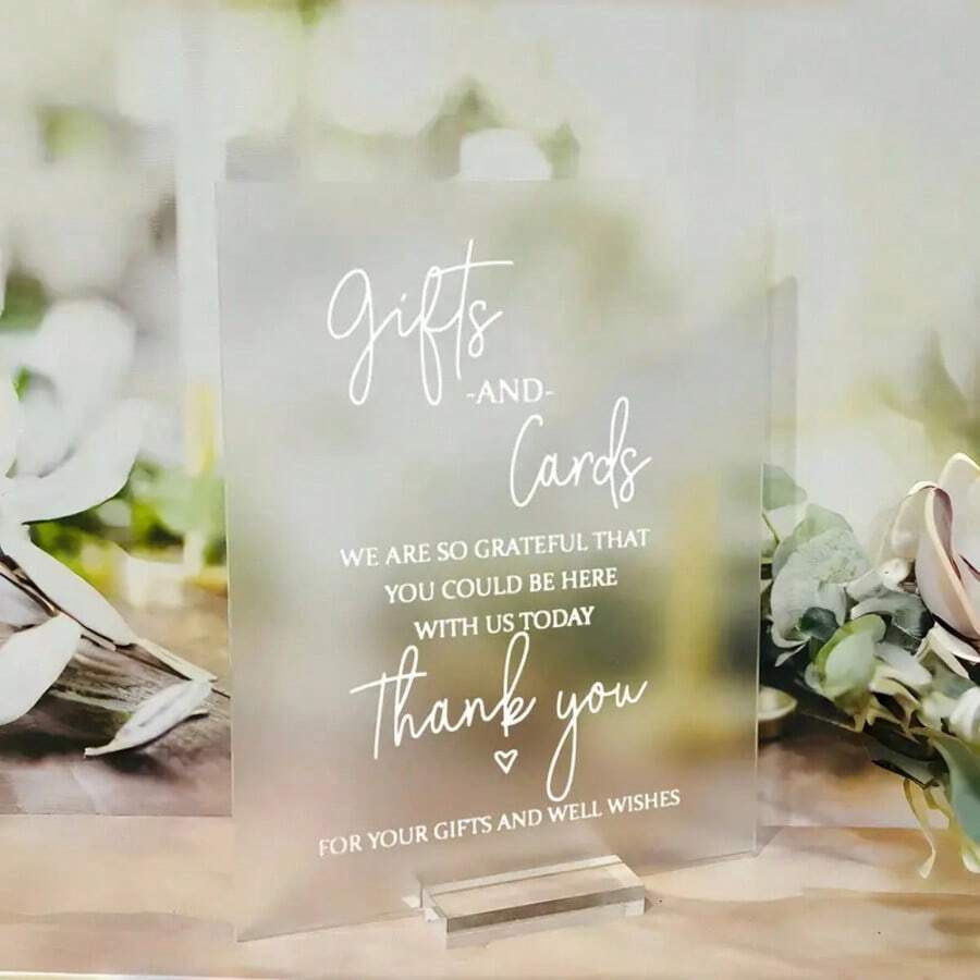 Gifts And Card Sign, Wedding Acrylic Sign, Wedding Acrylic Sign, Acrylic Modern Calligraphy Gift Sign Sign