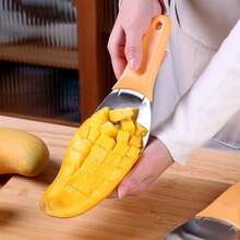 Mango Scheibenschneider, Entsteiner & Schneider, Wassermelonen Schneidwerkzeug, Mango Schäler, Ergonomischer Mango Messer, Küchenhelfer für Obstsalat, Leicht zu reinigen. Dieses multifunktionale Werkzeug ist nicht nur ein Mango Scheibenschneider, sondern auch ein Teiler, Schneider und Schäler für verschiedene Früchte wie Wassermelone, Drachenfrucht, Kiwi, Avocado und Papaya.