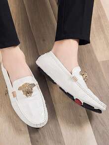 New Outdoor Leisure All-Match Moccasins For All Seasons Men's Business Flat Shoes Loafers Lightweight And Fashionable Men's Shoes - 白色 - 查看 9