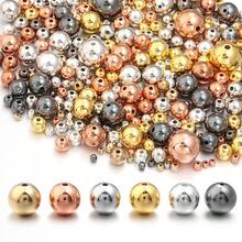 20-500 件/包 CCB 圆珠带孔，多种款式选择，时尚休闲百搭金/银手工 DIY 串珠，隔珠适用于手链、项链、珠宝制作、吊坠、装饰配件批发 - 小孔珠 - 查看 2