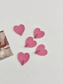 1/3/5/10/15/20 件心形自粘式墙钩，强力胶水粘在钥匙钩上，适用于卧室、宿舍，无需钻孔，家居浴室装饰浴室收纳秋季装饰返校