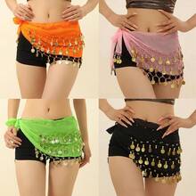 1pcs Bohemian Tassel Belt Pink Belly Dance Skirt Glitter Hip Scarf Dance Dress Belt Waist Chain Women Daily Use - Hồng - Xem 10