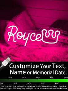 Custom Neon Light Sign - Queen Crown, Large LED Neon Sign For Game Room, Wedding, Gift, Party, Prom, Suitable For Shops, Studios, Beauty Salons