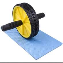 Rueda ejercitadora de abdomen entrenamiento en casa fitness tonificación abdominales equipo ejercicio multifuncional compacto - Negro - Ver 2
