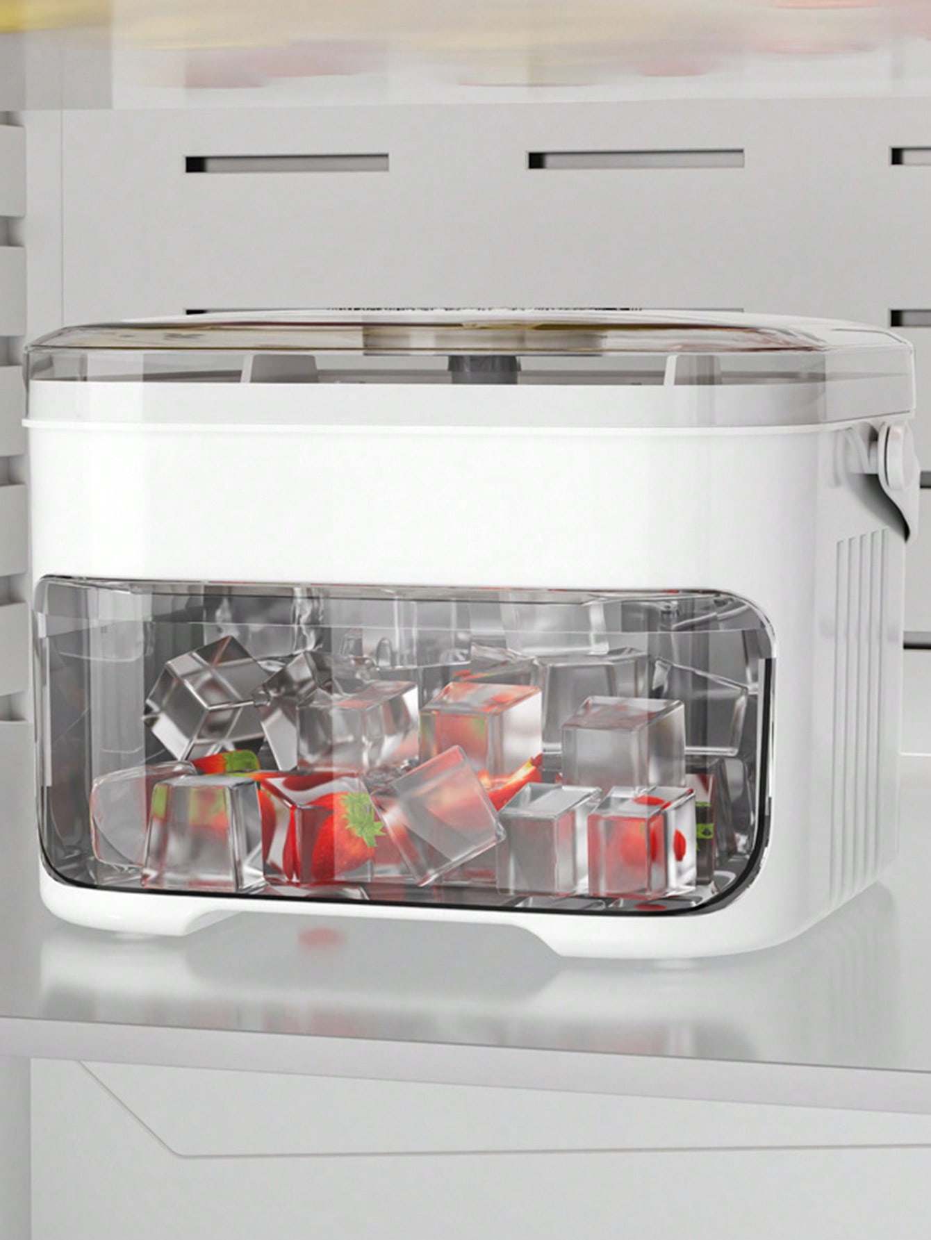 قالب صنع مكعبات الثلج بضغطة واحدة، قالب تخزين كتل...