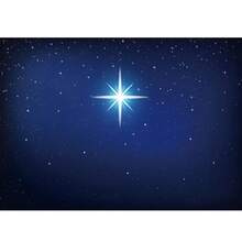 2D Striscione piatto, sfondo natalizio con cielo notturno blu e stelle - Sfondo fotografico in tessuto riutilizzabile per scene della natività con effetto di luce sacra, perfetto per feste e decorazioni di festival, sfondo fotografico per festival | Amplificatore dell'atmosfera del festival | Qualità di stampa distintiva