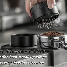 Rotary Coffee Powder Stirrer 51/53/58mm Stainless Steel Needle Tip, Break Clumps, Even Extraction, Coffee Accessory - Black - View 4