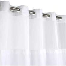 Local Warehouse Arrive In Three No Hook Fabric Shower Curtain With Snap-In Liner, Waffle Waterproof And Mildew Resistant Bathroom Curtain, 72"X 74", White