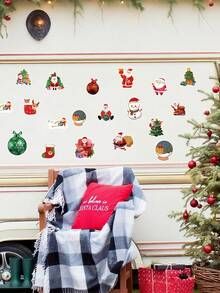 Zestawy naklejek świątecznych 50-100 szt. – wielokrotnego użytku, samoprzylepne naklejki winylowe – nadają się na butelki z wodą, laptopy, prezenty, okna, narty w różnych kształtach i kolorach – dekoracje na imprezę świąteczną, najlepszy wybór na Boże Narodzenie