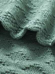 Dicke gestrickte Baby Decke, einfarbiges Diamant Jacquard Muster, weich & bequem, romantische wellige Kante, Säuglings-/Kleinkind-Wohndecke, Herbst/Winter