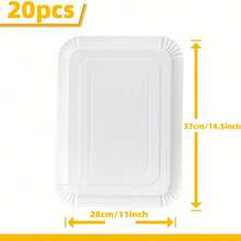 10/20pcs White Paper Party Plates, Lightweight Rectangular Disposable Plates, Large Size Tableware Suitable For Cookies, Cakes, Desserts, Snacks, Appetizers, Holiday Picnics, Party Supplies, Birthday Parties
