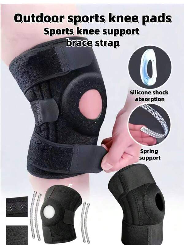 1pc Outdoor Sports Knee Guard For Hiking, Cycling, Basketball, Football, Volleyball, Breathable And Lightweight Knee Guard For Sports, Suitable For Various Sports Such As Football, Baseball, Volleyball, Basketball, Tennis, Shooting, Weightlifting, Skiing, Skateboarding, Golf, Rock Climbing Or Cycling, Our Knee Guard Pads Can Provide Excellent Protection.
