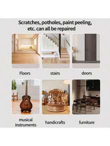12 件套家具木纹补漆笔，适用于实木和复合地板修补，防水防褪色，划痕修复工具和填缝笔，重返校园 - 12色 - 查看 6