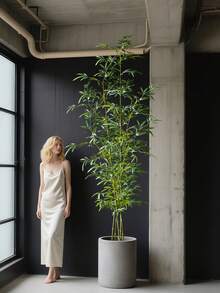 160厘米-270厘米大型人造竹树假棕榈植物树枝仿真龙血树高大的龙血树真实触感塑料竹叶仿热带树叶适用于家庭花园派对房间办公室户外装饰