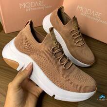Modare Women's Knit Casual Sporty Ultra Comfort Lightweight Comfortable Modern Sneakers - 裸體 - 查看 2