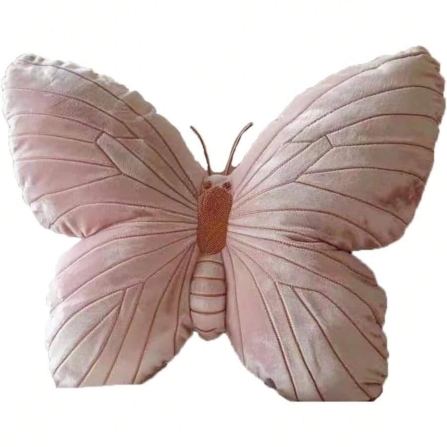 EstiloJIANEEXSQ - Almohada Con Forma De Mariposa Para El Hogar, CojíN Creativo De Peluche, CojíN De Mariposa RosaVersióN Mejorada - 1 - Ver 1