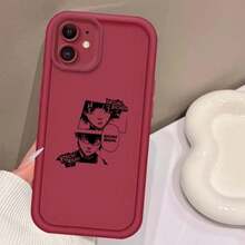 Custodia per telefono in TPU morbido, con design accattivante, blu scuro e carino, per Apple 16, 15, 14, 13, 12, 11, XR, XS, X, Pro Max, Plus