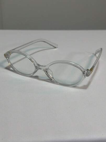 [Betsy]Doce de Biblioteca Óculos De Passeio Para Estudantes Femininos Anti-Azul Light Fashion Personality Retro Casual Oval Plain Glasses