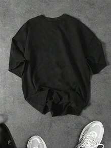 Sport Corelite Camiseta de manga corta negra de ajuste regular cómoda para actividades con gráfico negro, ropa de entrenamiento para hombres, camiseta gótica, camiseta valiente, camiseta de banda negra