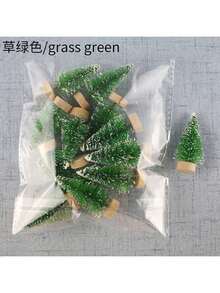 12pcs Mini Artificial Christmas Cedar Trees, Multicolor Options Including Blue, Light Green, Green, White, Gold And Silver, Suitable For Holiday, Home, Office And Garden Decoration. - Multicolor - View 10