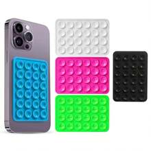 1PC Silicone Suction Cup Phone Case Mount Double Sided, Phone Accessories Hands-Free Strong Grip Holder For Selfies And Videos, Silicon Phone Stand Sticky For IPhone And Android.(BLACK) - màu đen - Xem 6