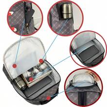 鲨鱼嘴造型大容量多功能背包，男女通用，学生笔记本电脑包，短途通勤及上学必备，圣诞节、感恩节、情人节礼物，旅行洗漱包，化妆包，沙滩包，度假必备，学习用品，旅行必备，女士大学宿舍浴室必备 - 彩色 - 查看 4