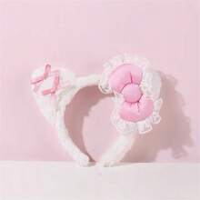 Sanrio Serre-tête doux et Sanrio Kuromi My Melody, serre-tête en peluche d'anime mignon de style princesse avec accessoires. Fournitures pour dortoir et salle de bain, idéal pour les cadeaux d'anniversaire, Halloween, Noël. Accessoires pour cheveux.