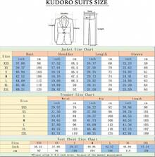 KUDORO Mens Suits 3 Piece Suit Double Breasted Pinstripe Suit Formal Wedding Tuxedo SuitChristmas 205A - 深灰色 - 查看 9