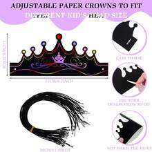 80-72 Stücke Papier Krone Set, Regenbogen Kratzpapier, Krone mit Regenbogen Kratzkrone Stirnband Hut, Holzoptik handgefertigt Gummiband, bunte Edelstein Aufkleber, Party, Geburtstag, Schulanfang Geschenk, Erwachsenen Dekoration, Geburtstagsparty Geschenk, Feier Dekoration, dekoratives Stirnband, bunte Krone, handgefertigte Details, Kratze Edelsteine, Krone Accessoires, Party Hut, Erwachsenen Feier, Bastler Enthusiast