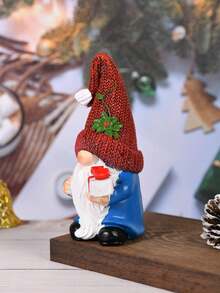 Figura decorativa de gnomo navideño, 1 pieza, accesorios de decoración para barra de café, pareja de gnomos sosteniendo un regalo, decoraciones de otoño para el hogar, mesa u oficina