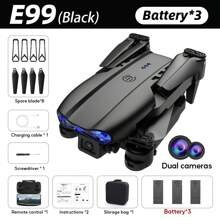 AXNEN Nuevo modelo E99/K3 Mini Drone plegable doble, equipado con un quadcóptero, estabilizador de vuelo con flujo óptico y cámaras duales HD, diseñado específicamente para principiantes. Es un dron asequible y de alta calidad, utilizable tanto en interiores como en exteriores - un regalo perfecto para Navidad, Acción de Gracias y Halloween.