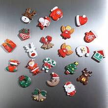 10 piezas/15 piezas Imanes de refrigerador de Navidad de resina mixta, diseños de árbol de Navidad y Papá Noel, adecuado para Navidad, a partir de 14 años