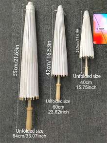 20pcs/Set Customized Elegant White Paper Parasol, Personalized, Suitable For Wedding Photos, Bridal Shower, Romantic Photos, Photography Props, Mildew Resistant, Fashionable - Multicolor - View 5