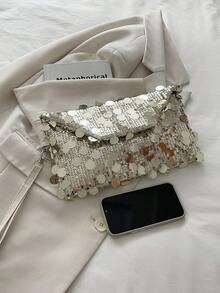 1 buc 2025 Noua geantă de mână cu paiete, poșetă de mână pentru femei la modă, pentru petrecere, întâlnire, cumpărături, seară - Aur - Vizualizare 6