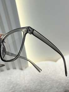 3 paires de lunettes transparentes délicates à monture intégrale en plastique géométrique de haute qualité, convenant pour la rentrée scolaire, les cadeaux pour femmes, les festivals de musique, la photographie de rue, la Saint-Valentin, les accessoires vestimentaires - Transparent - Voir 3
